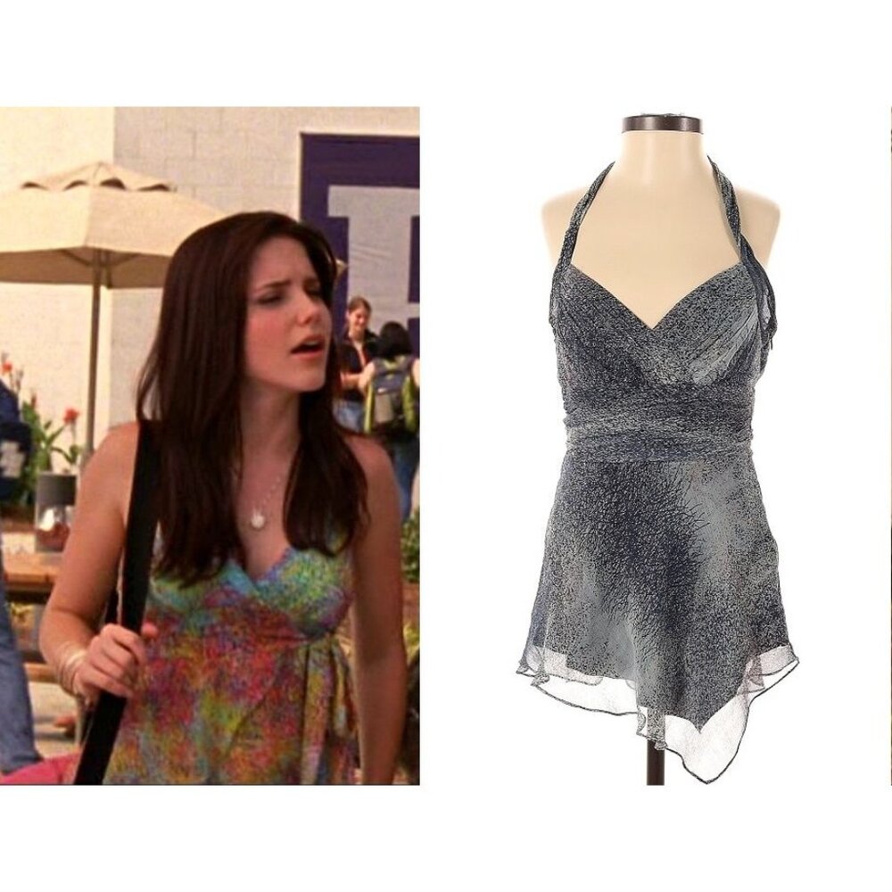 ASO BROOKE DAVIS ONE TREE HILL Alt Colors Silk Halter Top Medium NWT NEW RARE
